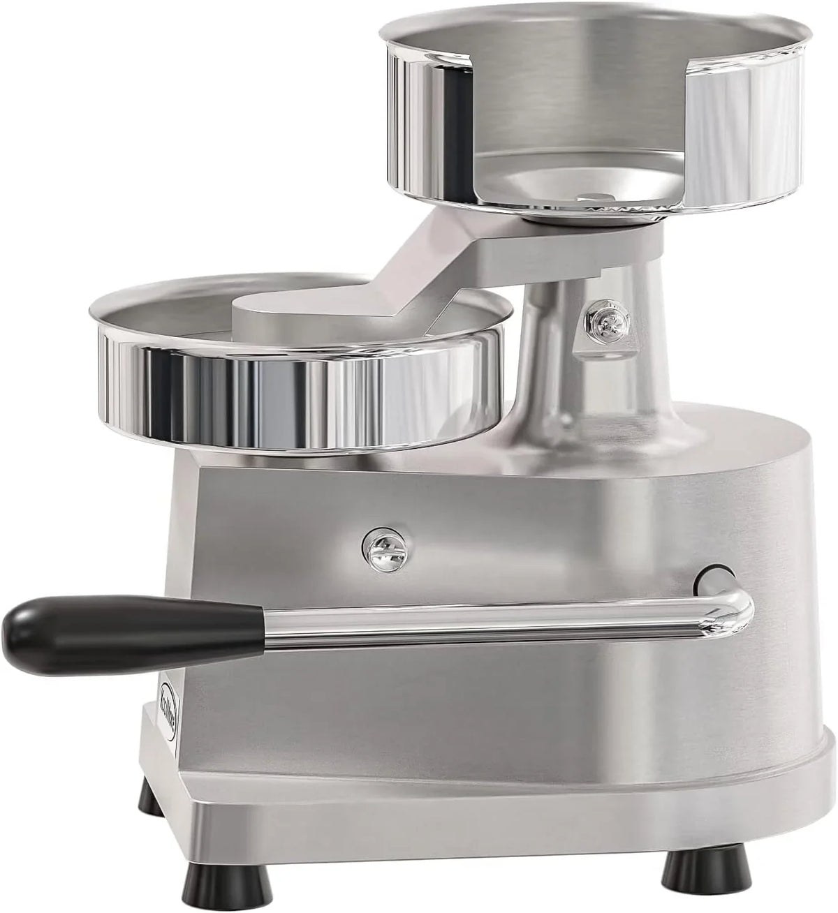 burger-press-patty-maker-for-5-hamburgers-stainless-steel-manual-forming-machine-for-personal-and-commercial-foods-heavy-duty-processor-includes-pattie-papers-chm-5-silver
