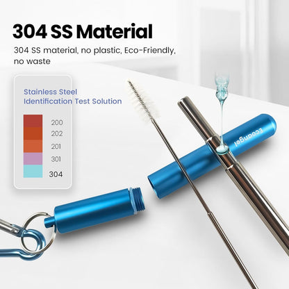 Cruise Ship Essentials, Reusable Metal Straws (4 Pack) | Collapsible Travel Drinking Straws with Cases, Stainless Steel Straws, Cruise Must Haves with Silicone Tips for Gifts2