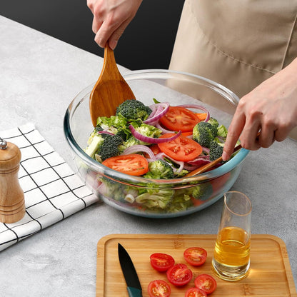 6 QT Large Glass Mixing Bowl, Clear Big Salad Bowl for Kitchen6
