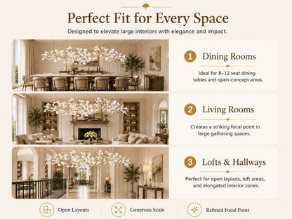 L98.42 Large Modern Chandelier for Dining Room, 20-Light Copper Tree Branch Chandeliers, Ginkgo Leaf Chandeliers, H65 Brass Chandelier for Restaurants, Hotelsand, Clubs, Living Room7