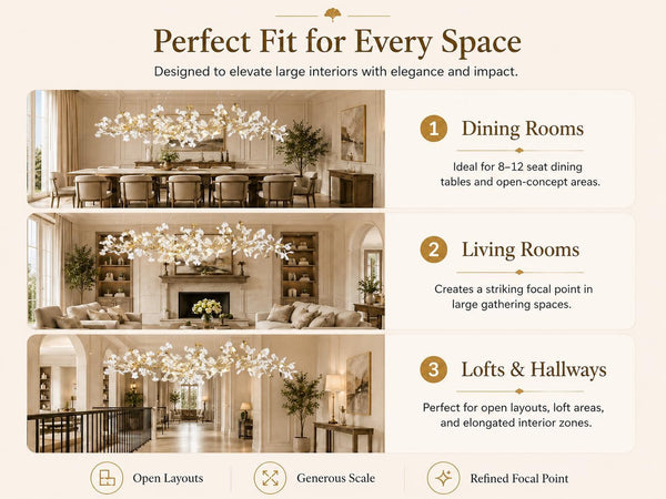 L98.42 Large Modern Chandelier for Dining Room, 20-Light Copper Tree Branch Chandeliers, Ginkgo Leaf Chandeliers, H65 Brass Chandelier for Restaurants, Hotelsand, Clubs, Living Room7
