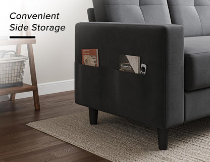 Loveseat Sofa 53" Small Couches for Small Spaces 2 Seater Mini Couch for Bedroom Dark Grey Comfy Modern Love Seat for Apartment Office Living Room5