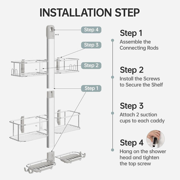Silver Hanging Shower Caddy8