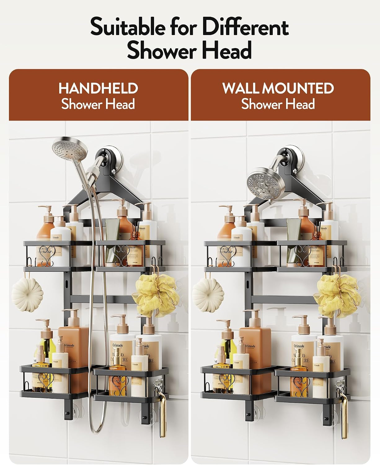 adjustable-hanging-shower-caddy-for-handheld-shower-heads-rustproof-bathroom-shelf-organizer-over-showerhead-storage-rack-with-8-hooks-easy-clean-removable-baskets-triple-anti-slip-fixing