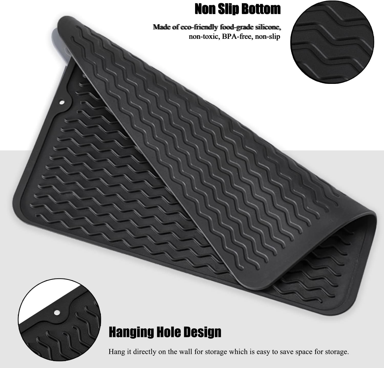 silicone-dish-drying-mat-non-slip-easy-clean-sink-mat-black-16-x-12-quick-dry-ridges-large-heat-resistant-dish-drainer-mat-for-kitchen-counter-hangable-roll-up-for-storage-dishwasher-safe