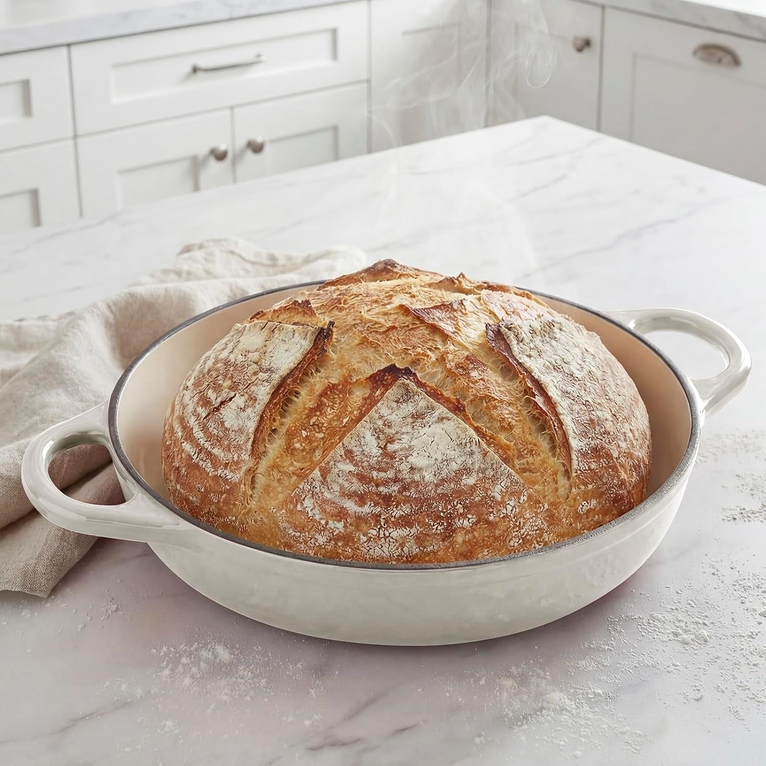 dutch-oven-cast-iron-bread-oven-with-cloche-dome-lid-for-baking-sourdough-artisan-bread-pizza-enameled-cast-iron-combo-cooker-for-baking-braising-roasting-magenta-enameled-finish