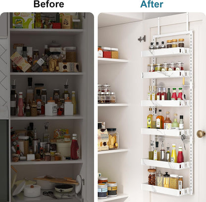 over the Door Pantry Organizer, 6-Tier Adjustable Basket Spice Rack3