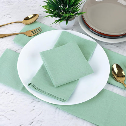 Cloth Dinner Napkins Set of 12, 85% Cotton 15% Linen, Reusable, 18X18 Inch1