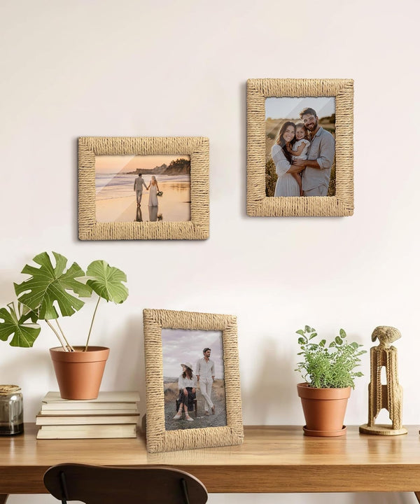 Boho 5X7 Picture Frame Rattan Photo Frame4