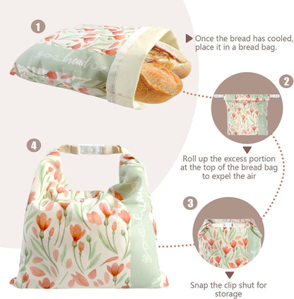 Beeswax Sourdough Bread Bags for Homemade Bread, 2 Packs XL Reusable Organic Beeswax Linen Cotton Sourdough Bag, Keep Loaves Fresh Longer, Homesteading Essentials4