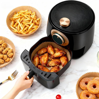 300PCS 8 Inch Disposable Air Fryer Liners for 5 to 8QT Airfryer | round Air Fryer Parchment Paper Compatible with Ninja AF141 5 QT Pro AF181 6.5 QT, Chefman /Cosori 6 QT, Airfryer Accessories9