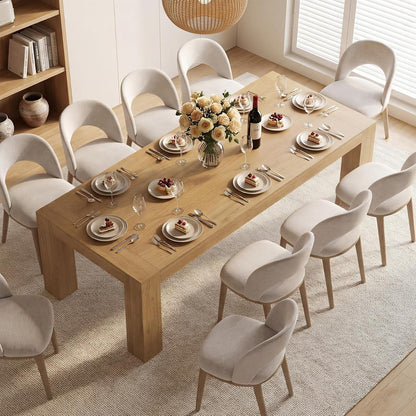 86.75" Long Dining Table for 6-10 People, Farmhouse Wooden Kitchen Table, Large Rectangular Dinner Table for Kitchen Dining Room Living, Brown9