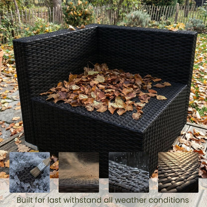 8 Piece Patio Furniture Set with 44" Propane Gas Fire Pit Table, Outdoor Sectional Conversation Set Wicker Rattan Sofa Set with Coffee Table6