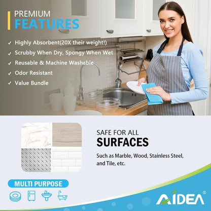 Swedish Dishcloths for Kitchen-10Pk, Reusable Paper Towels 7" X 6" | Absorbent Sponge Dish Cloth, Dish Rags for Washing Dishes, Swedish Dish Towels for Home, Kitchen, Glasses Wipes2