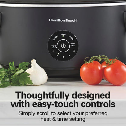 7 Quart Stay or Go Portable Programmable Slow Cooker, 15 Cooking Options, Large Dishwasher Safe Stoneware Crock, Clip-Tight Glass Lid for Easy Travel, Black (33771)5