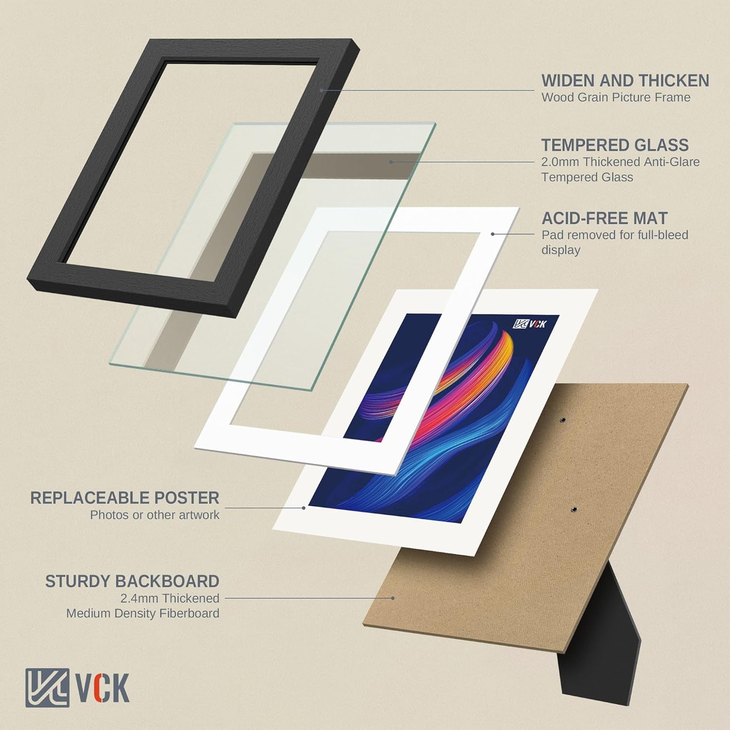 5x7-picture-frames-5-pack-black-wood-4x6-mat-glass-for-photo-print