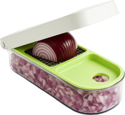 Vegetable Chopper – Original as Seen on TV Food Dicer with 2 Stainless Steel Blades, Large 2-Cup Container, Cleaning Tool, Dishwasher Safe Onion & Vegetable and Fruit Cutter | Original as Seen on TV, 2 Stainless Steel Blades, Large 2-Cup Container, Cleani1