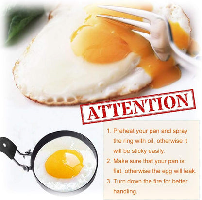 Large 3.5" Nonstick Egg Rings Set of 4, round Crumpet Ring Mold Shaper for English Muffins Pancake Cooking Griddle - Portable Grill Accessories for Camping Indoor Breakfast Sandwich Burger | Stainless Steel Fried Egg Cooker Ring Molds for English Muffin. Heat-Resistant Silicone Handles Ideal for Griddle & Camping.9