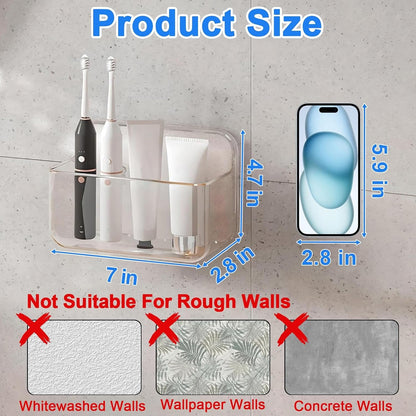 2Pc Plastic Wall Mount Organizer, Adhesive Organizer, Wall Shelves2