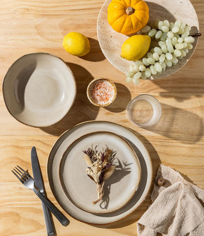 Stoneware Dinnerware Sets for 8,24 Piece Rustic Plates and Bowls Set2