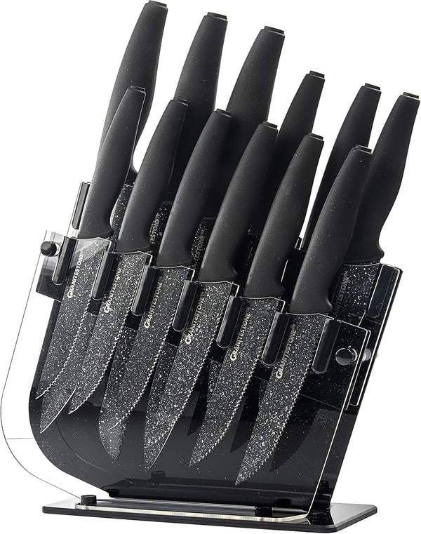 Nutriblade Knife Set by , 13 Pieces High-Grade Stainless Steel Blade Chef Kitchen Knives Set with Acrylic Block Includes 6-Piece Kitchen Knife plus 6-Piece Fully Serrated Steak Knife1