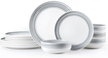 Stoneware Dinnerware Set for 4, 12-Piece Ceramic Plates & Bowls1