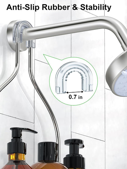 Hanging Shower Head Caddy, Shower Shelf Organizer, Silver5
