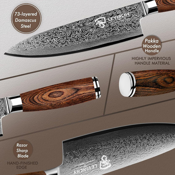 Damascus Chef'S Knife 8 Inch Professional Handmade Damascus Stainless Steel Kitchen Knife, Superb Edge Retention, Stain & Corrosion Resistant, Ergonomic PAKKA Wood Handle2