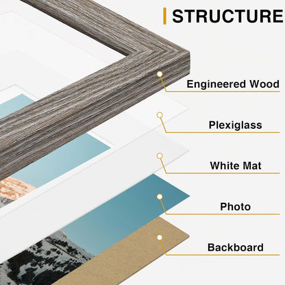 20 Pack Picture Frames Collage Wall Decor, Black, Brown, Dark Grey6