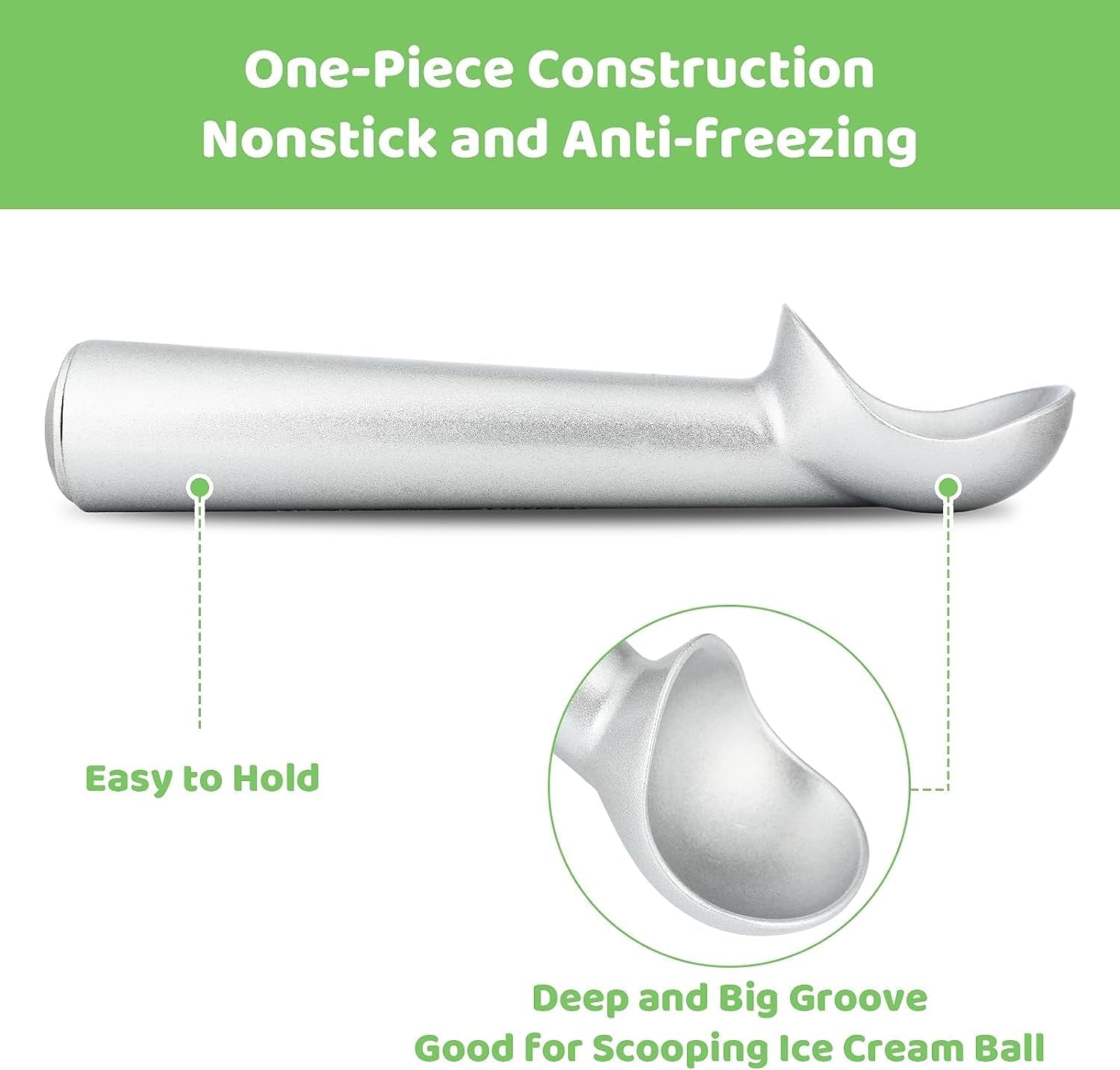 ice-cream-scoop-7-inches-nonstick-anti-freeze-one-piece-aluminum-scooper-spoon-heavy-duty-durable-design-easy-clean-for-gelato-cookie-dough-sorbet-almond-silver