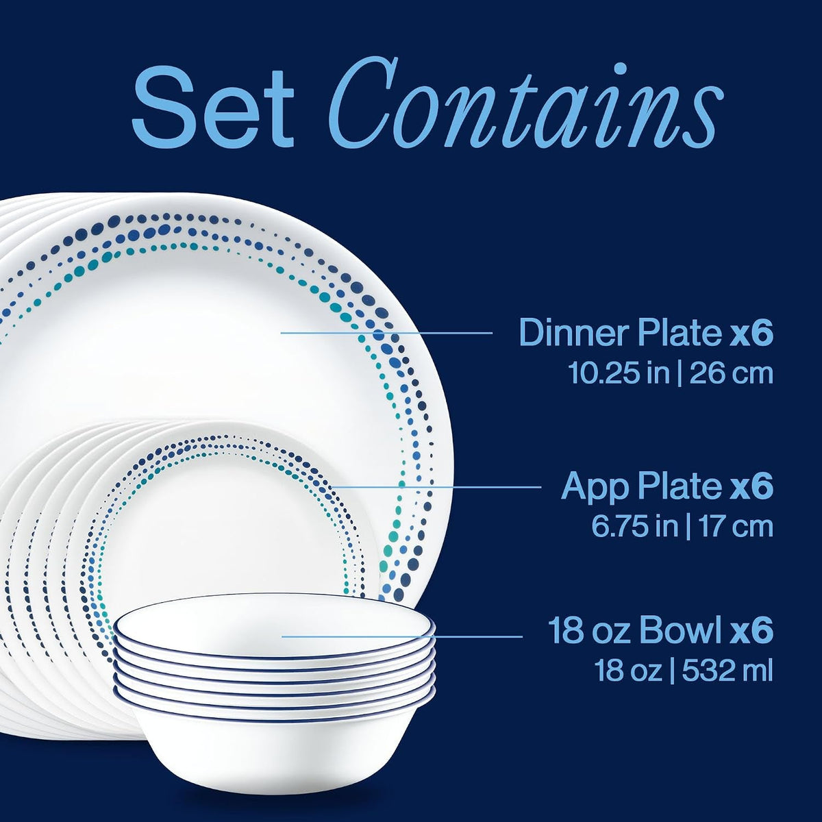 vitrelle-18-piece-service-for-6-dinnerware-set-triple-layer-glass-and-chip-resistant-lightweight-round-plates-and-bowls-set-ocean-blue