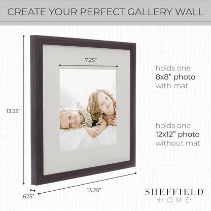 9 Piece Gallery Wall Frame Set, 12X12 Inch, Dark Oak3