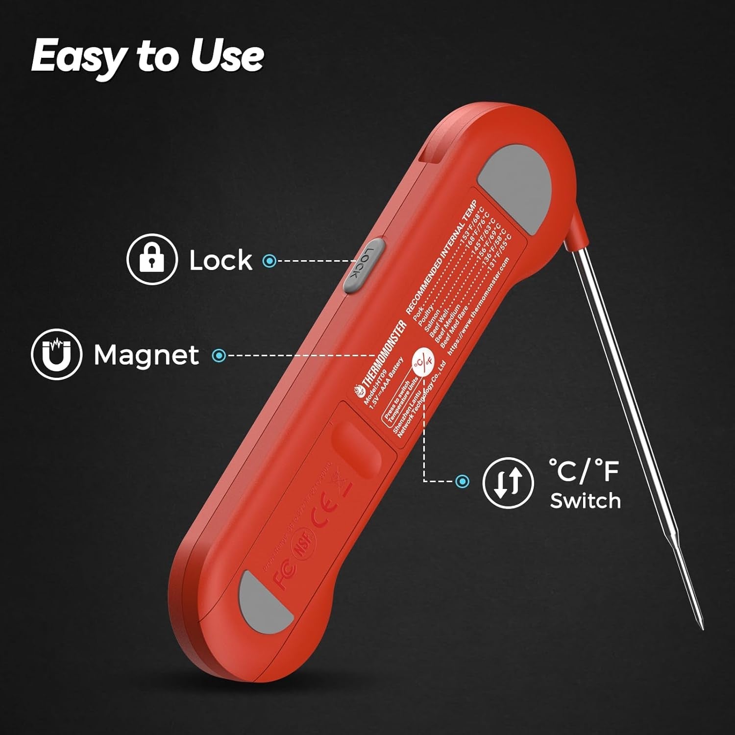 0-5-sec-instant-read-meat-thermometer-digital-for-cooking-red-nist-0-5-precision-food-thermometer-kitchen-gadgets-for-oven-grill-candy-bbq-accessories-gifts-for-him-dad-men-birthday