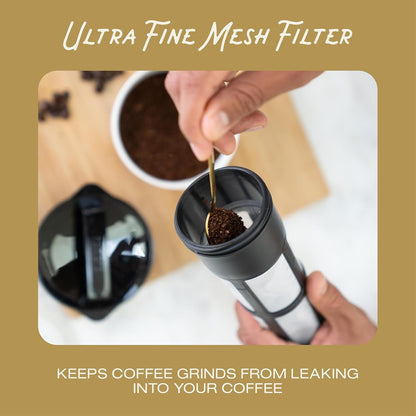 Deluxe Cold Brew Coffee Maker - Bpa-Free Tritan Pitcher with Airtight Leakproof Lid, Silicone Grip Handle, Fine-Mesh Filter - Shatter-Proof, Dishwasher Safe, Made in USA - 1 Quart/Black4