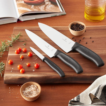 Victorinox ​Swiss Classic Chef'S Knife Set - Balanced Cooking Knives for Kitchen Accessories - Ergonomic Meat, Vegetable & Fruit Knives - Black Handle, Straight Edge, 3-Piece Set2