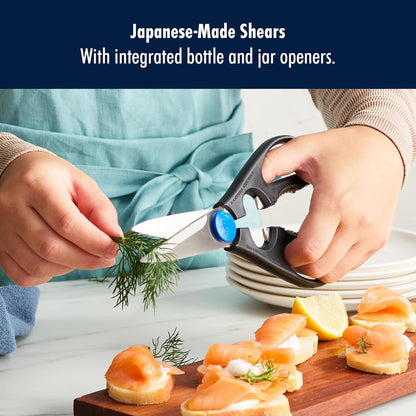 Kitchen Scissors Multi-Purpose Kitchen Shears Made in Japan | Kitchen Shears for Poultry, Herbs & Packaging. Built-In Bottle Opener, Comfortable Grip, Dishwasher Safe.2