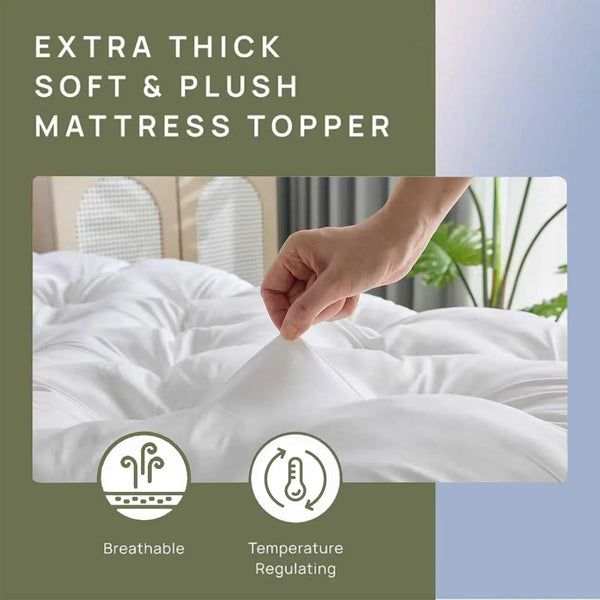 5 Inch Memory Foam Mattress Topper Queen for Back Pain Relief | 5 Inch Extra Thick Gel Memory Foam Topper with Pressure Relief, Body Contouring Support, 4-Way Straps and Plush Comfort5