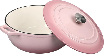 Enameled Cast Iron Dutch Oven Pot with Lid for Sourdough Bread Baking, Bread Dutch Ovens, Cooking Pots, 5 Quart, Pink4