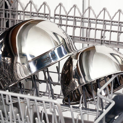 All-Clad Kitchen Accessories Stainless Steel Mixing Bowls Set 1.5, 3, 5 Quart Metal Mixing Bowls Silver5