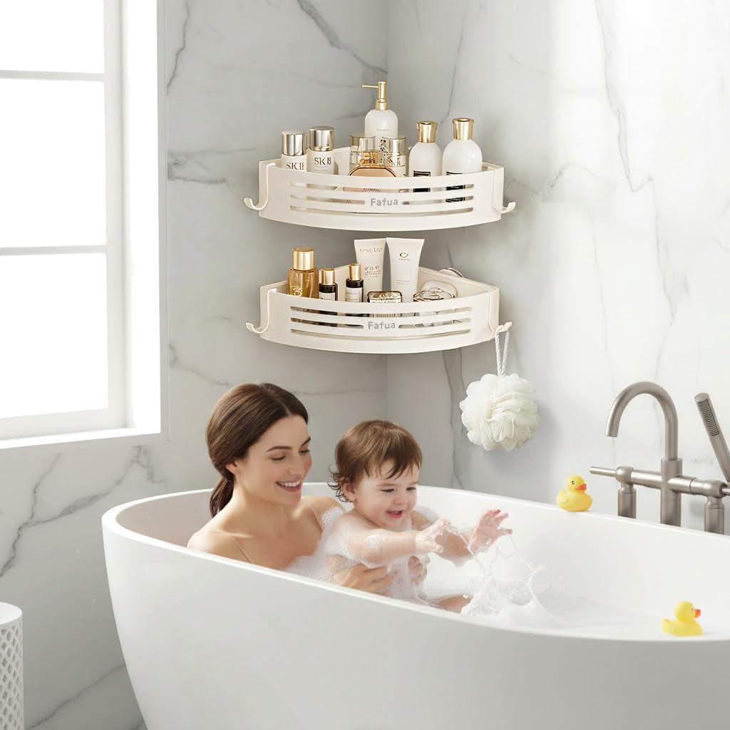 corner-shower-caddy-suction-cup-no-drilling-hanging-shower-shelves-with-hooks-waterproof-rustproof-removable-shower-organizer-for-bathroom-storage