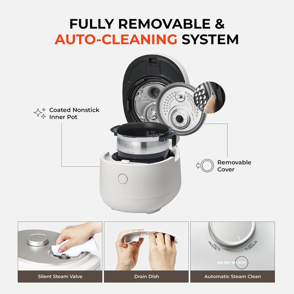 CUCKOO Twin Pressure Induction Rice Cooker, 12-Cup Cooked, CRP-OHTR0609FW | 6-Cup Uncooked Capacity, Nonstick Inner Pot, 14 Menus, Silent Pressure System, Quick Rice in 12-18 Minutes, Made in Korea12