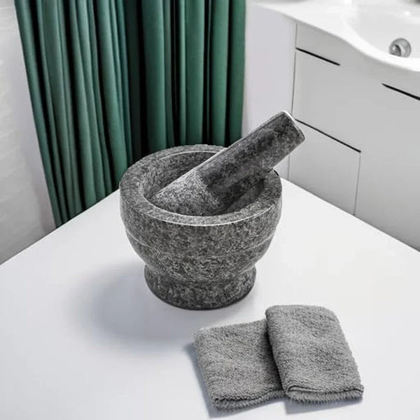 USA Small Polished Mortar and Pestle, 3.75”, Granite | Ideal for Grinding Spices and Herbs5
