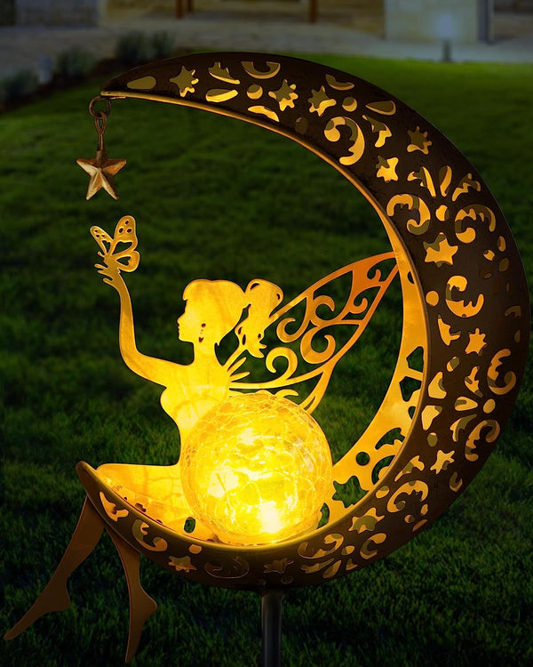 Solar Fairy Moon Garden Stake Light, Outdoor Yard Patio Decor Gift1