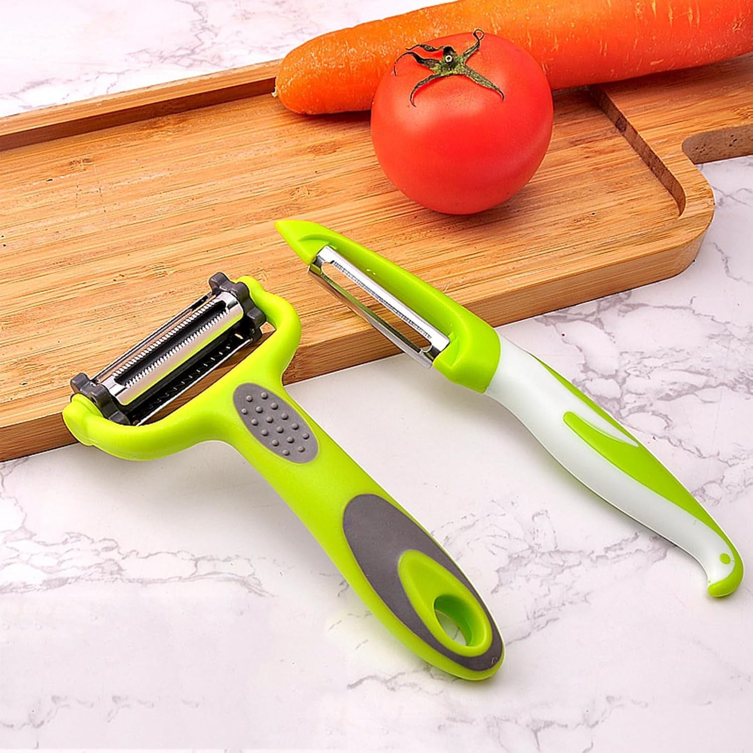 2-pcs-food-grater-for-fruits-with-julienne-slicer-and-peeler-stainless-steel-kitchen-tool-vegetable-peeler-handheld-kitchen-grater-for-zester-potato-carrot-cucumber