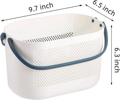 4 Pack Portable Shower Caddy Basket, Plastic Storage Baskets with Handles, Drainage Toiletry Organizer Bin, Dorm Shower Tote Bag for Bathroom, Kitchen, Closet, Bedroom, College, Gym, Camp2