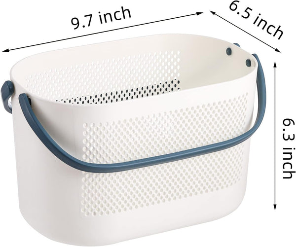 4 Pack Portable Shower Caddy Basket, Plastic Storage Baskets with Handles, Drainage Toiletry Organizer Bin, Dorm Shower Tote Bag for Bathroom, Kitchen, Closet, Bedroom, College, Gym, Camp2