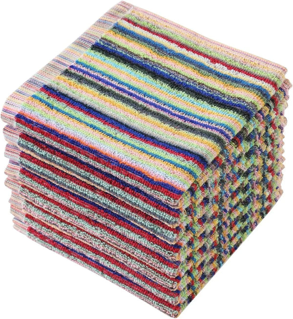 Kitchen Dishcloths for Washing Dishes, Ultra Absorbent Dish Rags, Cotton Cleaning Cloths Pack of 8, 12X12 Inches (Multi-1, 12X12 Inch) | High Absorbent, for Cleaning Drying Wiping, Quick Dry, 100% Cotton Dishcloths, Kitchen Washcloths 12X12 Inches1