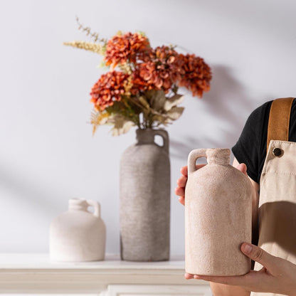 Ceramic Vase Home Table Decor - Flower Vase Set of 3 Living Room Kitchen Decorations Farmhouse Modern Rustic Vases Decorative Centerpiece for Shelf Bedroom Office Bathroom Dining Coffee Desk6