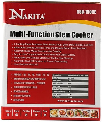 Electric Multi-Functional Stew Cooker and Slow Cooker, Soup Pot with Fast Heating and Keep Warm (Electric Multi-Functional Stew Cooker, 338.14 Fl Oz NSQ-1005E)6