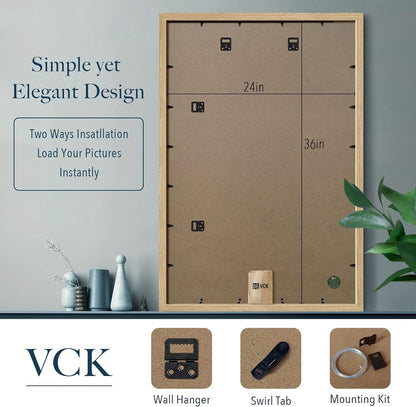 24X36 Poster Frame 3 Pack, Natural Oak Wood Wide Border, for Picture3